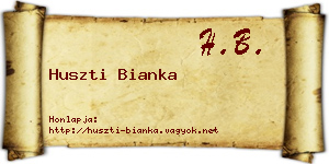 Huszti Bianka névjegykártya